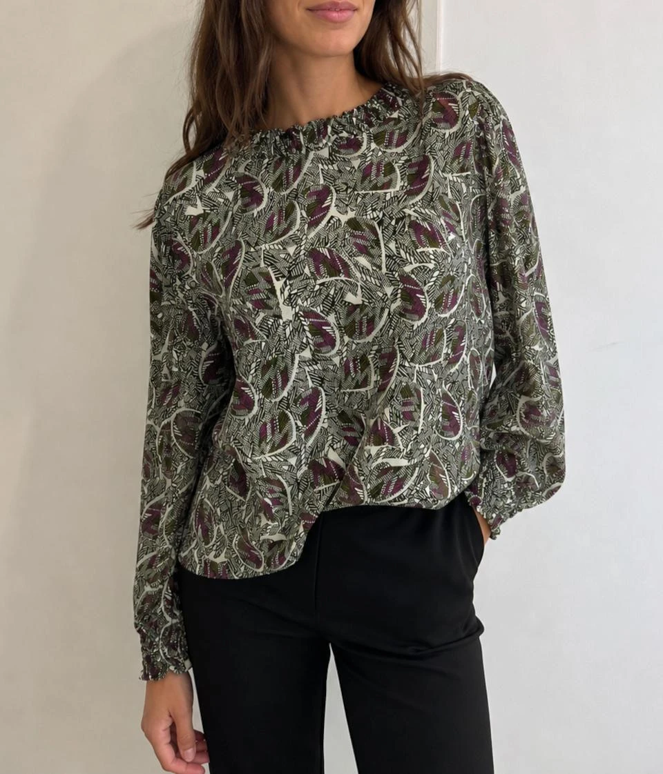 Blouse Cache Cache à motifs géométriques coupe ample oversize Taille M/L 🌸